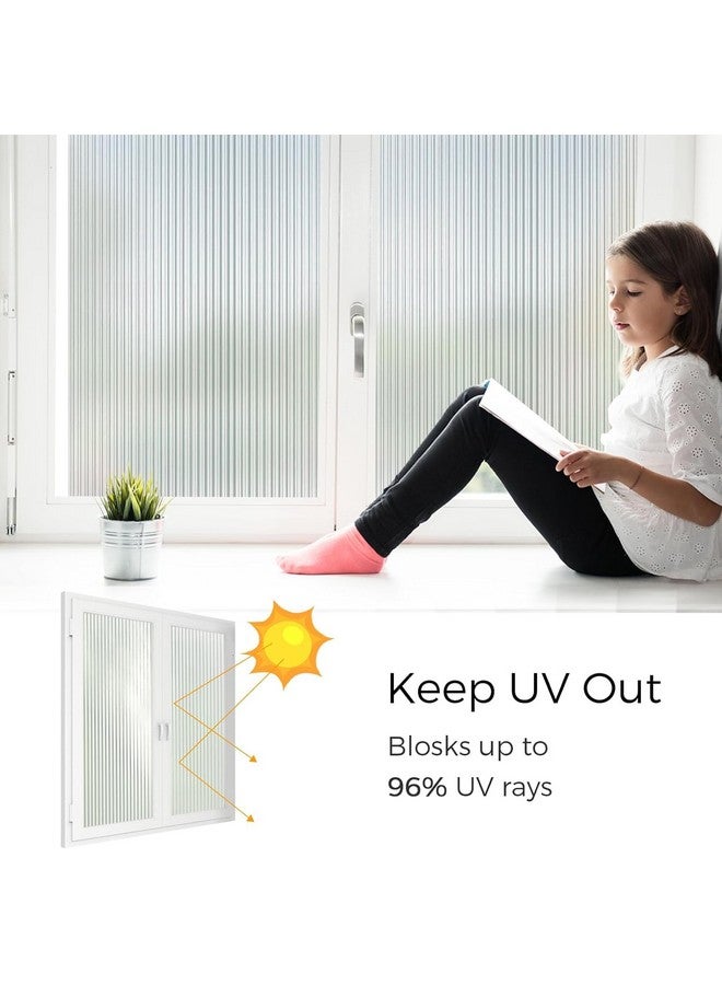 HOME13 Window Privacy Film 3D Decorative Fluted Window Glass Film Privacy Window Film for Bathroom, Reusable Vinyl Frosted Film (Fluted Glass Film, 16x80-Inches) - Image 4