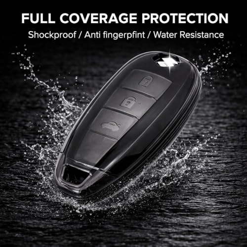 JVCV® 2 Pack Soft TPU Transparent Black Key Cover Compatible with Maruti Suzuki Baleno Ciaz Brezza S Cross Swift Ignis & Toyota Urban Cruiser 2/3 Button Smart Key | Slim Fit Case (Transparent Black) - Image 4