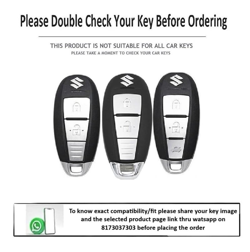 JVCV® 2 Pack Soft TPU Transparent Black Key Cover Compatible with Maruti Suzuki Baleno Ciaz Brezza S Cross Swift Ignis & Toyota Urban Cruiser 2/3 Button Smart Key | Slim Fit Case (Transparent Black) - Image 2