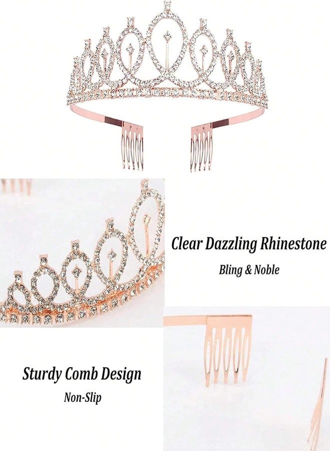 VMZONE Latest Birthday Sash and Crown for Girls Decorations Items Birthday Gifts for Girls Women Kids Sister Best Friend 10, 15, 16, 12, 18, 20, 8 + years Teenager (Rose Gold) (14860hb) - Image 4