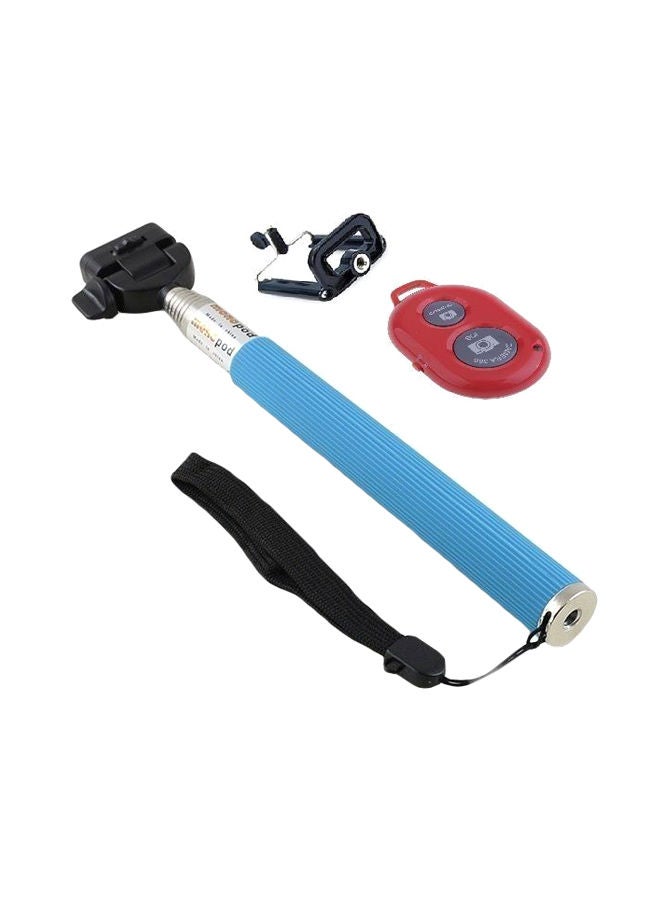 نيبمينينت عصا سيلفي قابلة للتمديد بتقنية البلوتوث مع جهاز تحكم عن بعد أزرق/أحمر/أسود