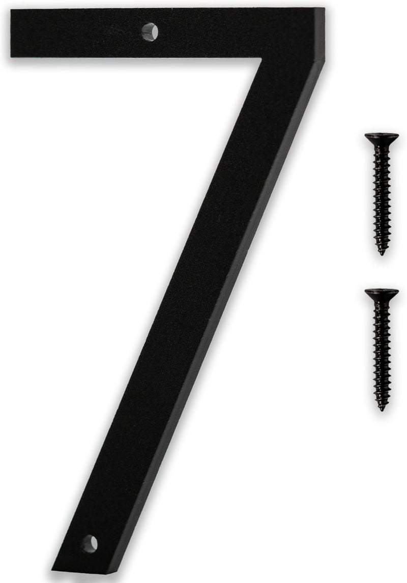 Discovered Designs 6" (7) Modern Address House Numbers for Outside - Easy to Install 3D Matte Black Acrylic Individual Numbers for Address on House, Weatherproof No Rust, Made in USA, Includes 2 - 3/4" Screws, Door Mailbox Number Home Address Number - Image 1