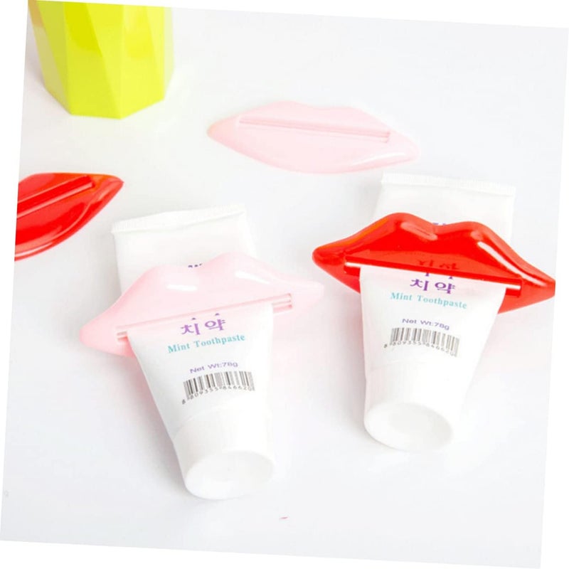 klarako 5pcs Bathroom Cream Color Accessories Lip for Random Toothpaste Dispenser Kiss Squeezer Multifunctional Tube - Image 3