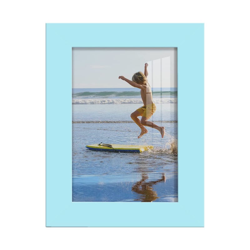 Renditions Gallery 35x5 inch Picture Frame Highend Modern Style Made of Solid Wood and High Definition Glass Ready for Wall and Tabletop Photo Display Blue Frame