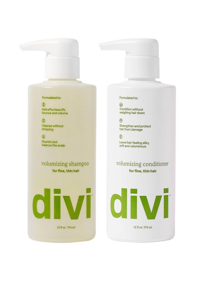 ديفي مجموعة شامبو وبلسم ديفي المكثفة للنساء والرجال - ثنائي خفيف الوزن للعناية بالشعر للشعر الخفيف والخفيف - يضيف كثافة، ويرفع، ويمنح الشعر مرونة، ويقوي ويغذي الشعر، 2 × 12 أونصة سائلة - Image 1