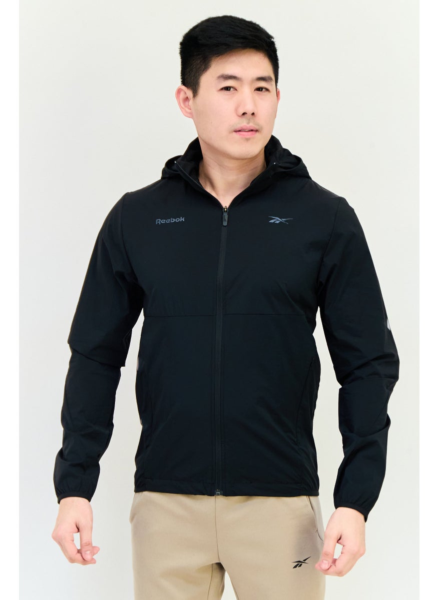 Reebok Men Sportswear Fit Hooded Training Jackets, Black  - Image 1
