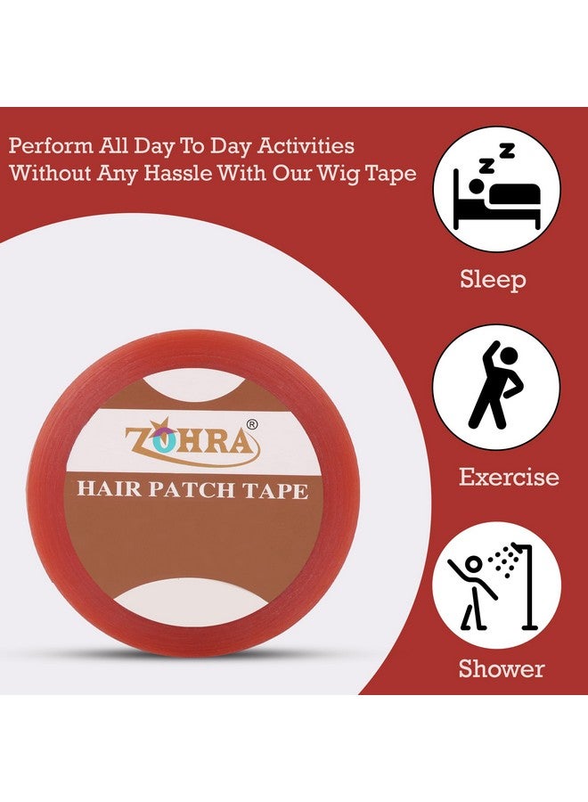 Zohra Hair Patch Tape| Hair Wig Tape| Double-Sided| Waterproof| Transparent| For Base Protection & Easy Cleanup| Maximum Hold Upto 2 Days| Very Low Residue Tape| 25 Meter| - Image 3