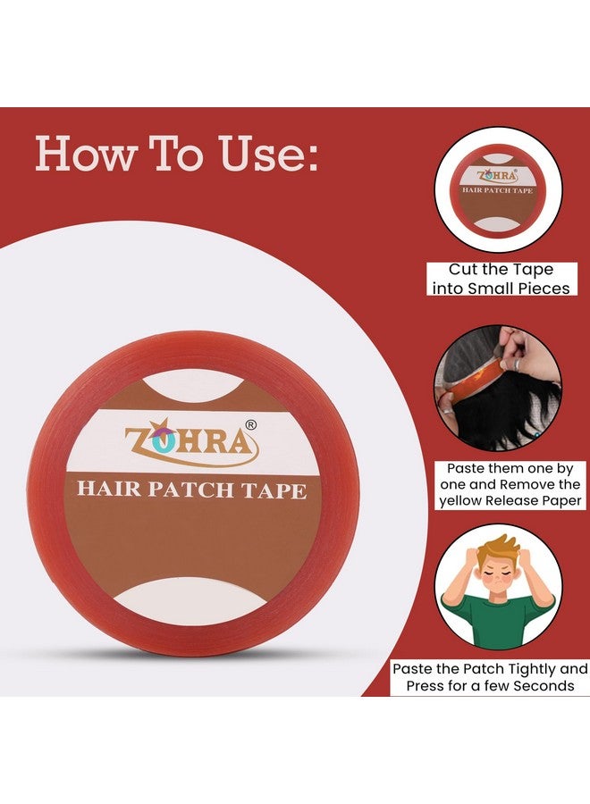 Zohra Hair Patch Tape| Hair Wig Tape| Double-Sided| Waterproof| Transparent| For Base Protection & Easy Cleanup| Maximum Hold Upto 2 Days| Very Low Residue Tape| 25 Meter| - Image 4