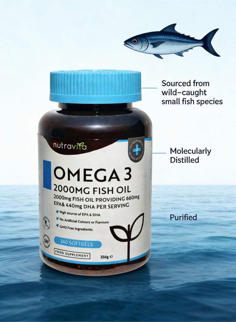 Nutravita Omega 3 Pure Fish Oil 2000mg – 660mg EPA & 440mg DHA per Daily Serving - Image 3