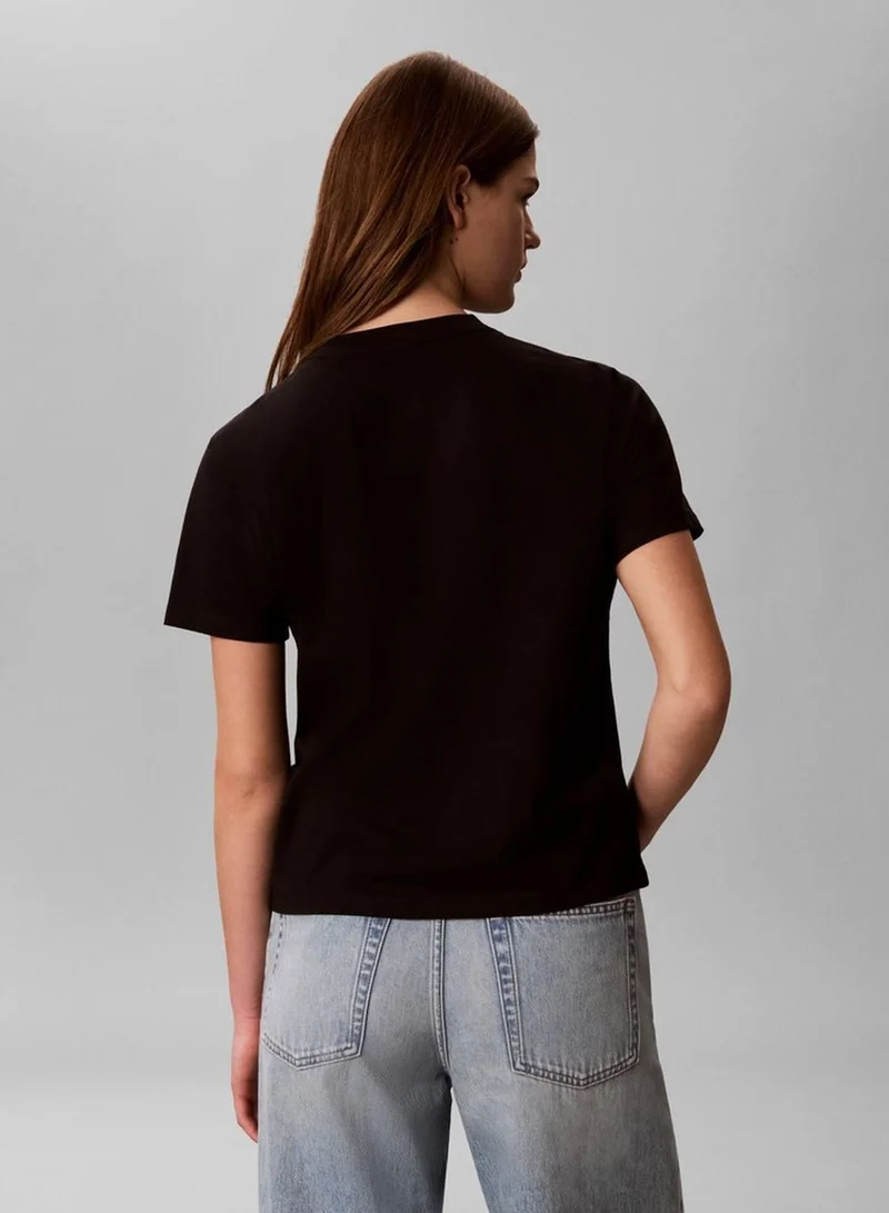 Calvin Klein Jeans Black Logo Classic T-Shirt for Women | Best Price UAE