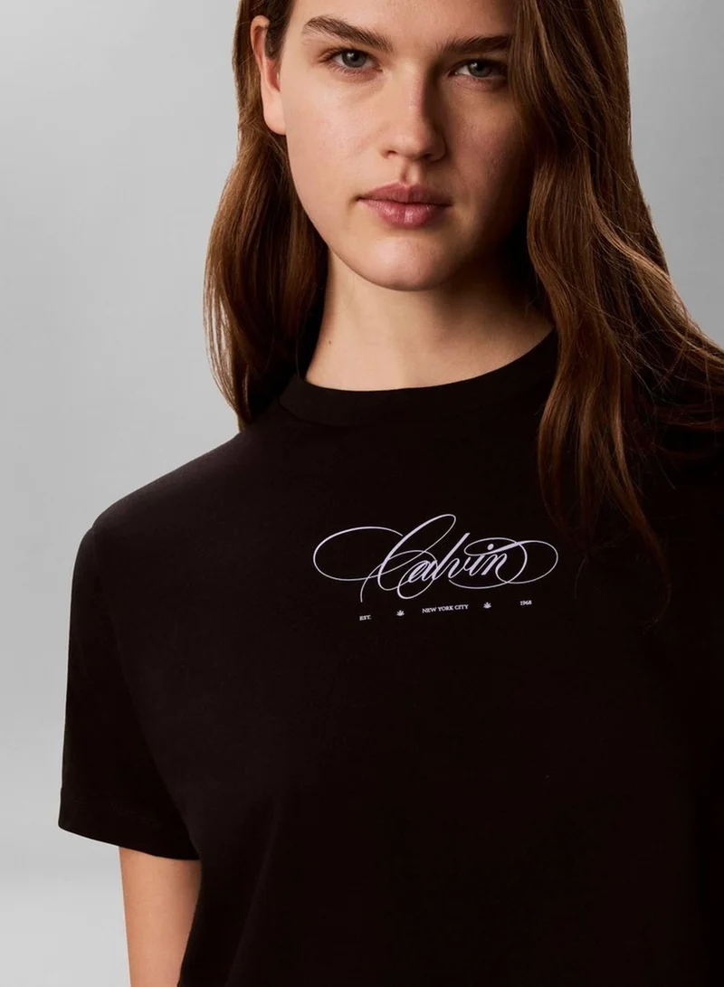 Calvin Klein Jeans Black Logo Classic T-Shirt for Women | Best Price UAE