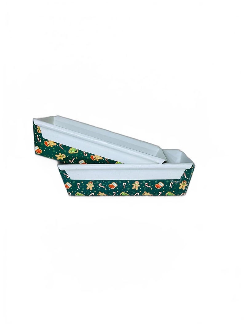Baekence Bake and Serve Cake Moulds Christmas Mould Rectangular Baking Tray 200 Grams Blue Pack of 10 pcs - Image 1