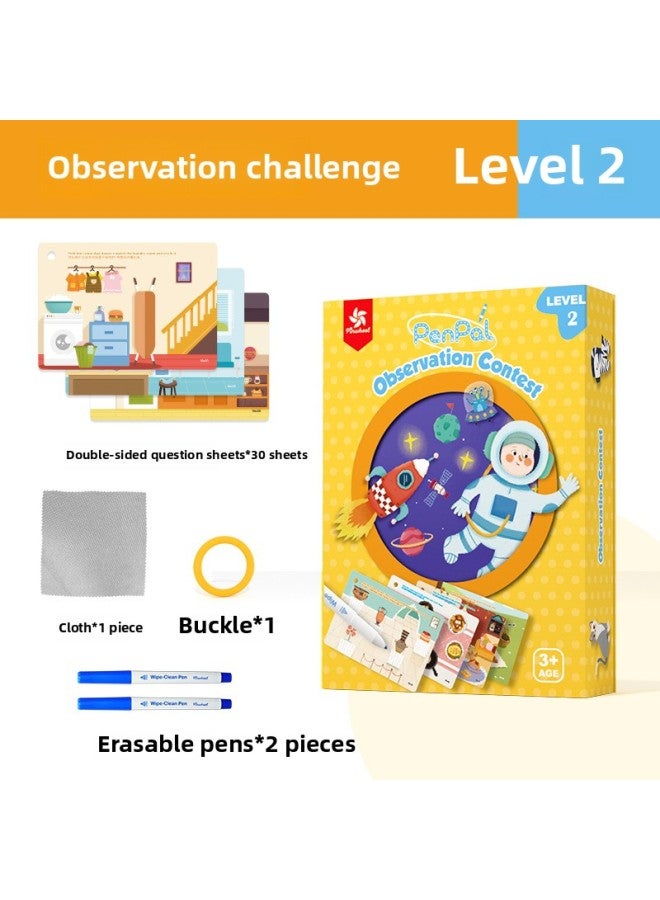 Pinwheel Concentration Training Card Erasable Find Different Attention Training Logical Thinking Educational Toys 3 +-Color:[New] Stage 2-observation Challenge  - Image 1
