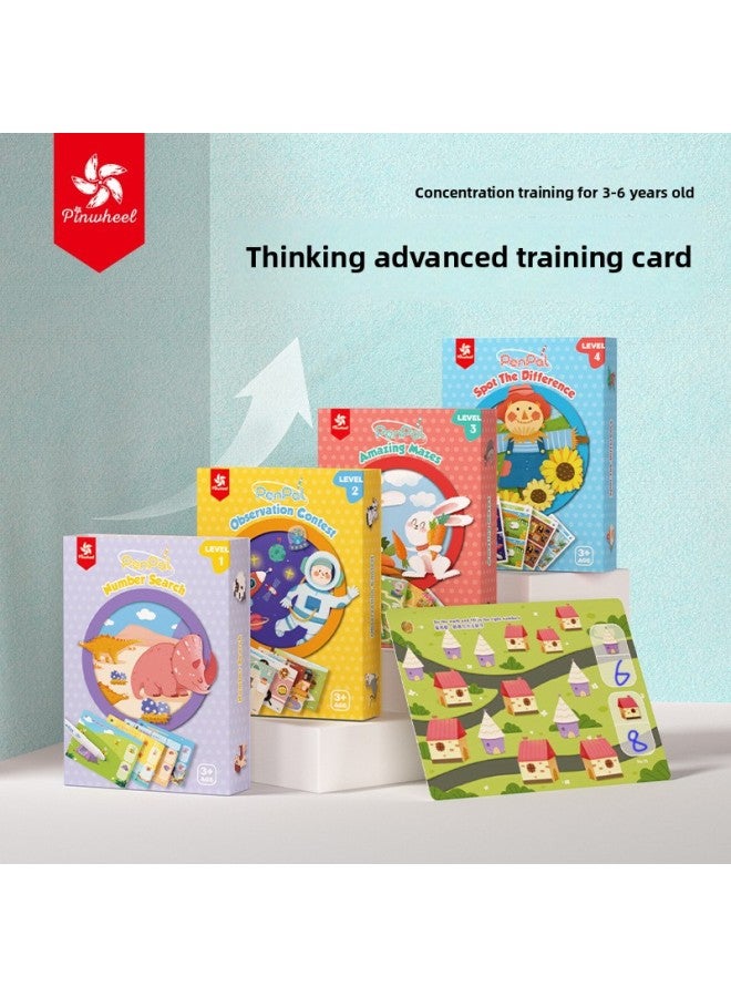 Pinwheel Concentration Training Card Erasable Find Different Attention Training Logical Thinking Educational Toys 3 +-Color:[New] Stage 2-observation Challenge  - Image 2