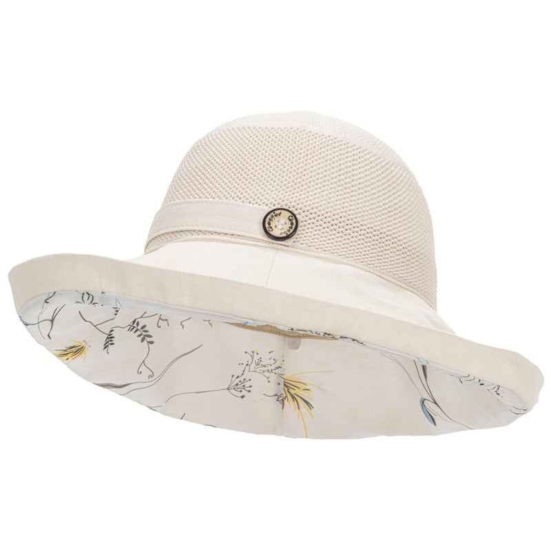 UTOWO Summer-Mesh-Sun-Hats-for-Women-UV- Protection-Wide-Brim Packable-Bucket-Hats Foldable-Beach-Hat Beige - Image 1