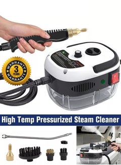 The handheld steam cleaner is equipped with a 2500W motor that provides high-pressure, high-temperature steam for powerful cleaning. Equipped with an extended nozzle and brush head, it heats up quickly, making it ideal for cleaning air conditioners, kitchens, and more. - pzsku/Z43D9C81AC040959F133BZ/45/_/1728623237/b92be4cb-e119-4c63-aa22-874c632e00da