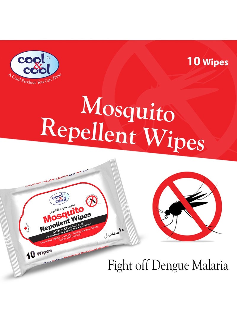 Cool & Cool Mosquito Repellent Wipes 10 Wipes - Image 4