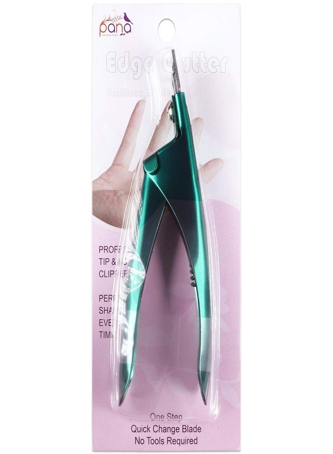 PANA USA Professional Stainless Steel Acrylic Nail Tips Clipper Cutter - False Nails/Fake Nails/Artificial Nails Trimmers for Nail Manicure Pedicure, Clip Tool for Home Nail Art DIY (Metallic Green) - Image 3