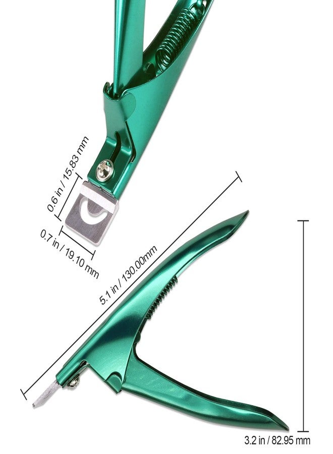 PANA USA Professional Stainless Steel Acrylic Nail Tips Clipper Cutter - False Nails/Fake Nails/Artificial Nails Trimmers for Nail Manicure Pedicure, Clip Tool for Home Nail Art DIY (Metallic Green) - Image 2