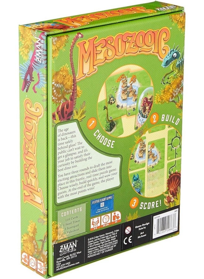 Z-Man Games Mesozooic Board Game - Dinosaur Zoo Building Game, Fast-Paced Real-Time Puzzle Game for Kids & Adults, Ages 8+, 2-6 Players, 20 Minute Playtime, Made by Z-Man Games