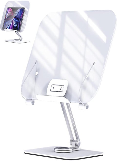 Textbook Stand,Hands-free Book Holder | 360 ° Rotating Base Rotatable Acrylic Book Stand For Hands-free Reading Of Books, Recipes, Kindergartens, Mobile Phones