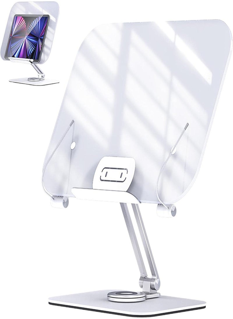 Textbook Stand,Hands-free Book Holder | 360 ° Rotating Base Rotatable Acrylic Book Stand For Hands-free Reading Of Books, Recipes, Kindergartens, Mobile Phones