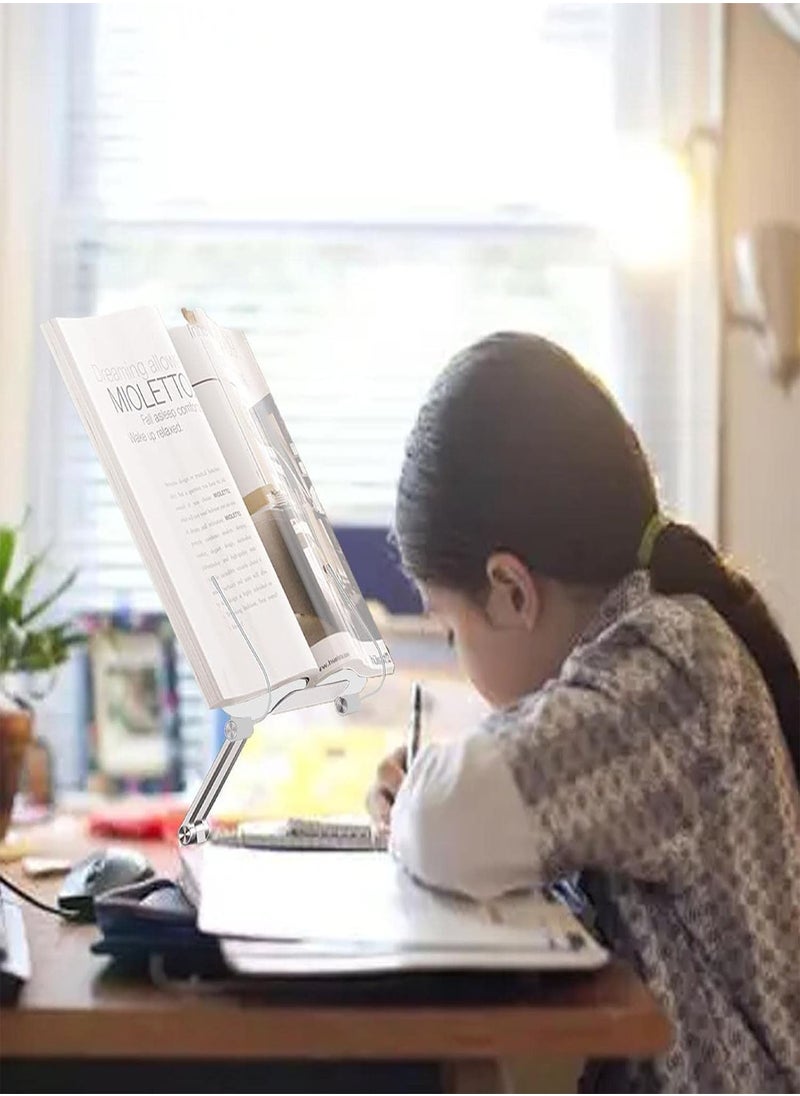 Textbook Stand,Hands-free Book Holder | 360 ° Rotating Base Rotatable Acrylic Book Stand For Hands-free Reading Of Books, Recipes, Kindergartens, Mobile Phones