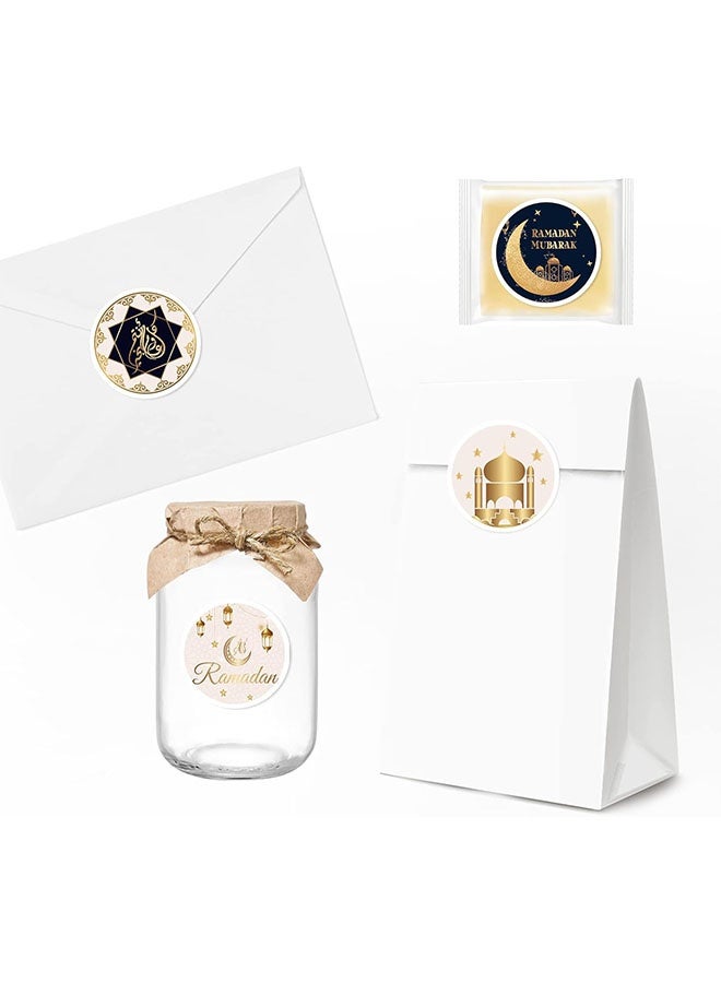 KOOKNA Ramadan Kareem Stickers Eid Mubarak Stickers, Black Gold Ramadan Party Decorations Labels, 180 Pcs (20 Sheets) - Image 3