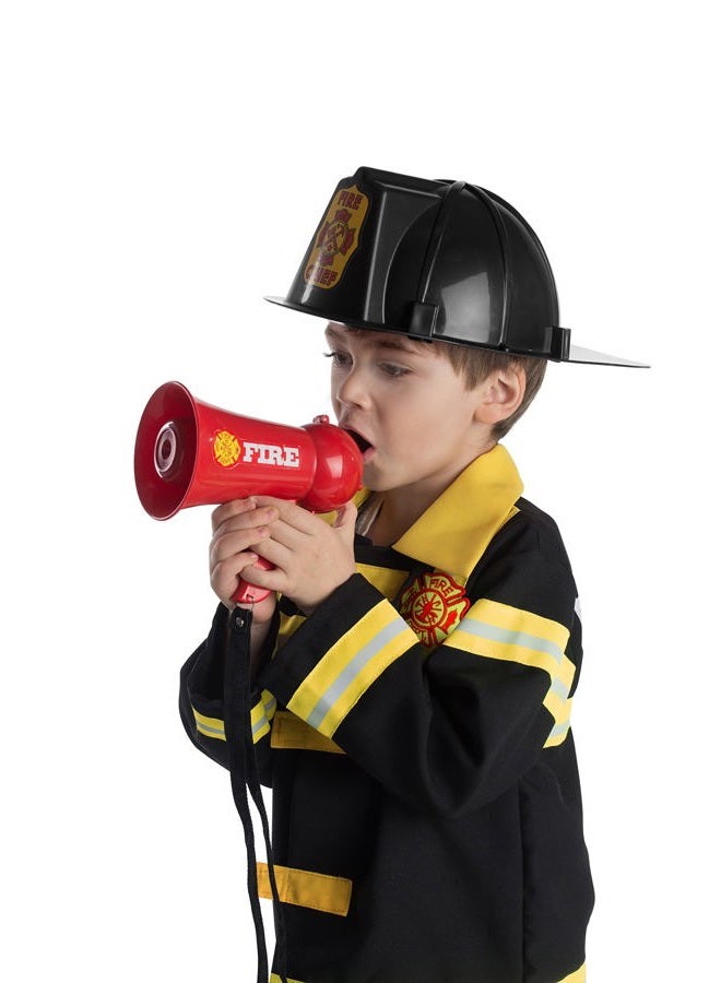 Dress Up America Firefighter Megaphone for Kids - Red Fireman Megaphone Bullhorn with Siren Sound  - Image 4