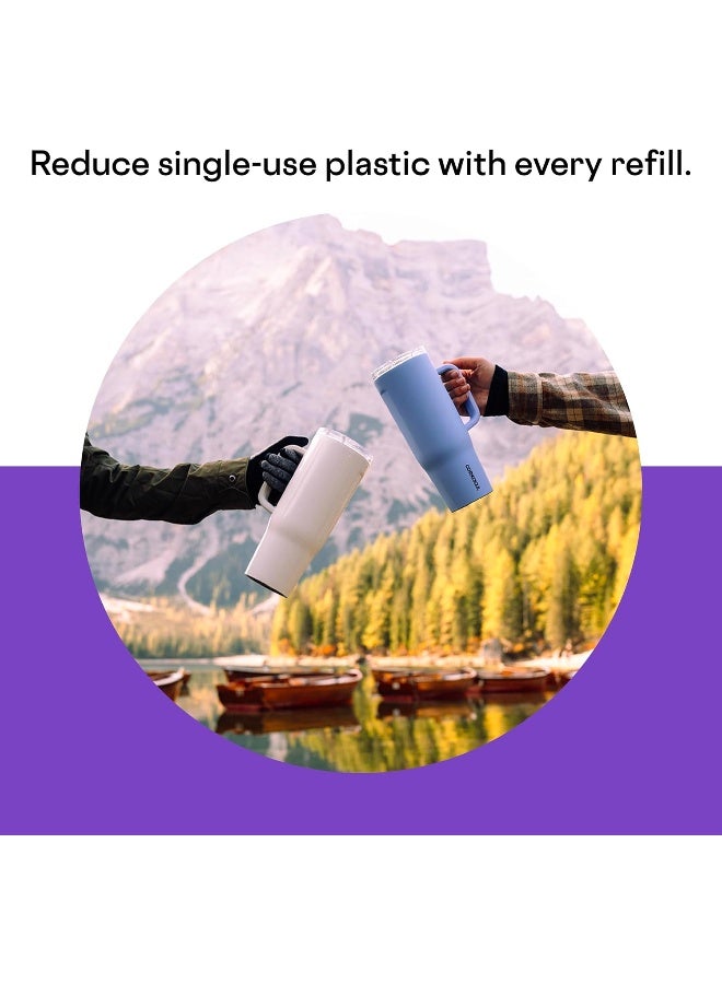 Corkcicle Cruiser Insulated Tumbler with Handle and Straw, Super Bloom, 40 oz - Image 5