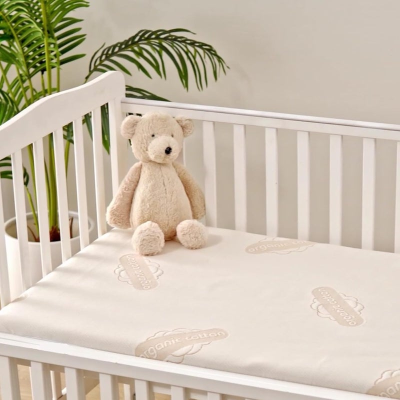 MATTSHIELD ORIGINAL Deluxe Organic Waterproof Crib Mattress Pad  Organic Cotton Crib Mattress Protector for Baby and Toddler Beds  Breathable SkinFriendly Premium 280GSM Knitted Jacquard Jersey Cotton Skirt - Image 2