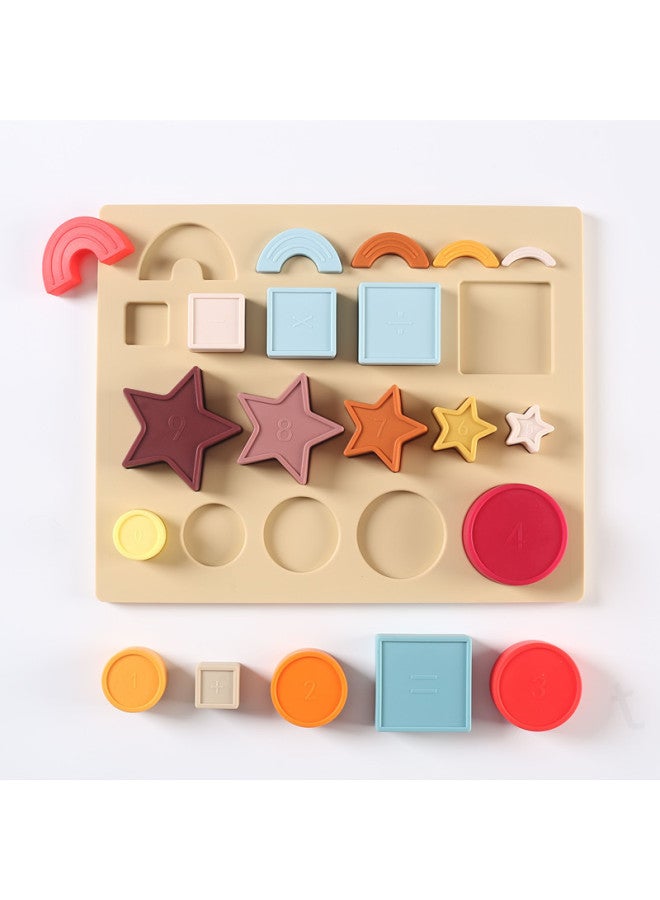 Beauenty Jigsaw Puzzles Silicone Children's Early Childhood Education Baby Can Bite Cognitive Silicone Jigsaw Puzzles Silicone Toys-Color:Silicone Toy Four-piece Set  - Image 4