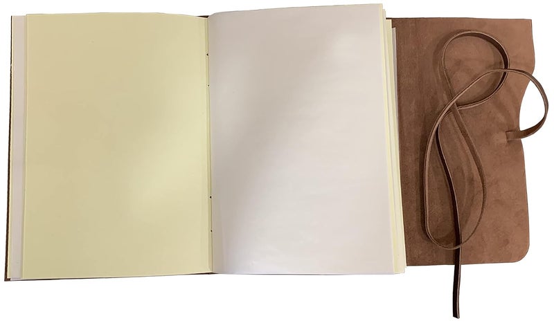 Rustic Town Rustic Town FULLGRAIN Leather Photos Album Handmade Paper with Gift Box Scrapbook Style Pages Holds 4x6 or 5x7 inches Birthday Memories Wedding Photos Brown Large  - Image 3