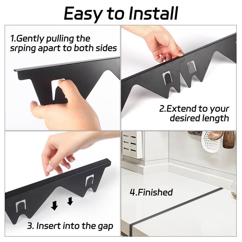 Stovetop Cover: 13.8 To 27.6 Inch Adjustable Sliding Stainless Steel Stove Guard - Heat Resistant Dishwasher Safe Gap Protector for Home Kitchen Counter Stove Gaps - Image 5