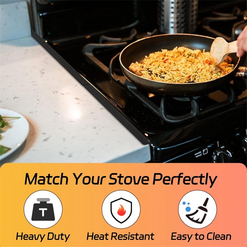 Stovetop Cover: 13.8 To 27.6 Inch Adjustable Sliding Stainless Steel Stove Guard - Heat Resistant Dishwasher Safe Gap Protector for Home Kitchen Counter Stove Gaps - Image 2