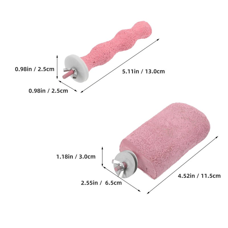 Large Colorful Wavy Parrot Perch Stand Sanded Grinding Claw Stick Bird Cage Accessory Platform - Image 3