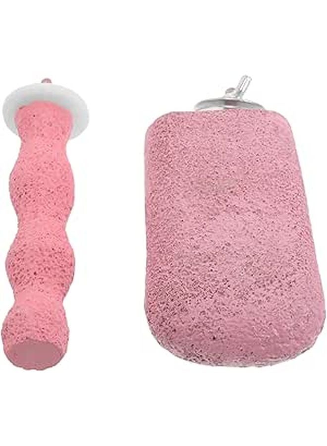Large Colorful Wavy Parrot Perch Stand Sanded Grinding Claw Stick Bird Cage Accessory Platform - Image 1