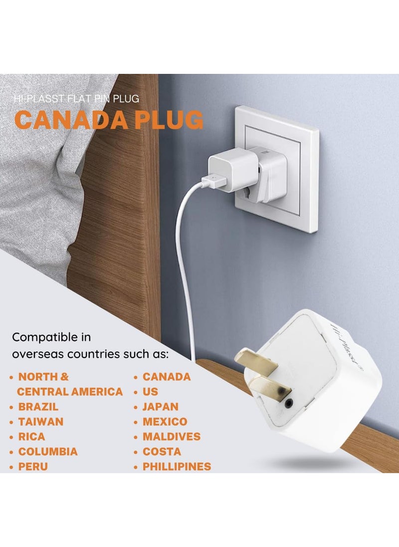 HI PLASST PINS N PLUGS HiPlasst Pack of 5 India to USA Converter Type A Plug Adapter for USA Canada Mexico Japan Thailand Philippines US Travel Adapter 2 Pin Plug Adapter  - Image 2