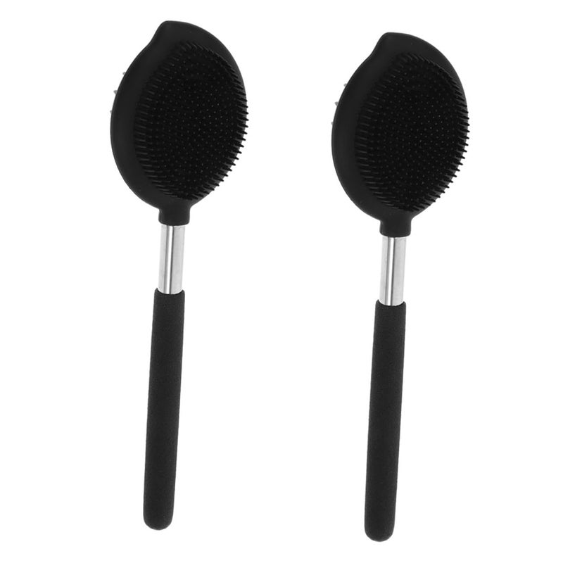 Long Handle Dual Sided Exfoliating Body Scrub Brush Back Wash Brush 2 Pack - Image 2
