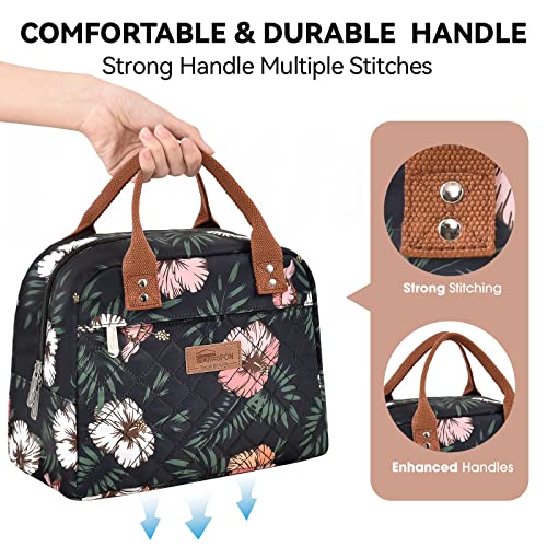 HOMESPON Insulated Lunch Bag for Women Men Adults Lunch Tote with Front Pocket Lunch Box Container Cooler Bag for Work Picnic (Floral) - Image 3