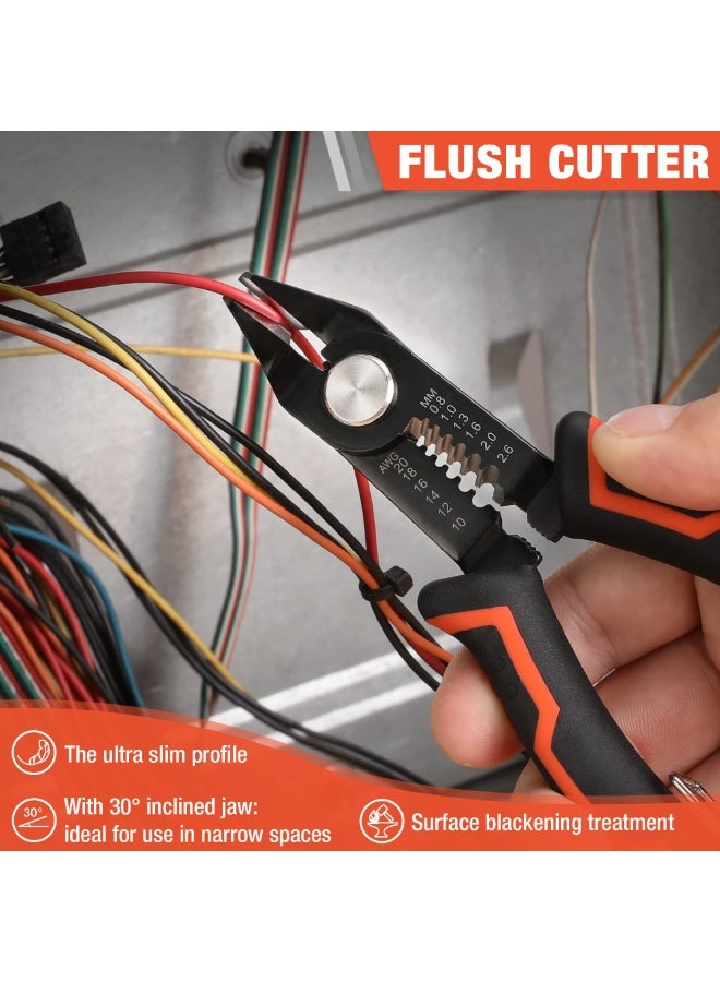 أداة سحب وقص الأسلاك – أداة سحب أسلاك متعددة الوظائف 10-22 AWG مع قاطع تسوية وقفل أمان وتصميم منحني مائل للإلكترونيات والمجوهرات والطباعة ثلاثية الأبعاد والأعمال اليدوية - Image 5