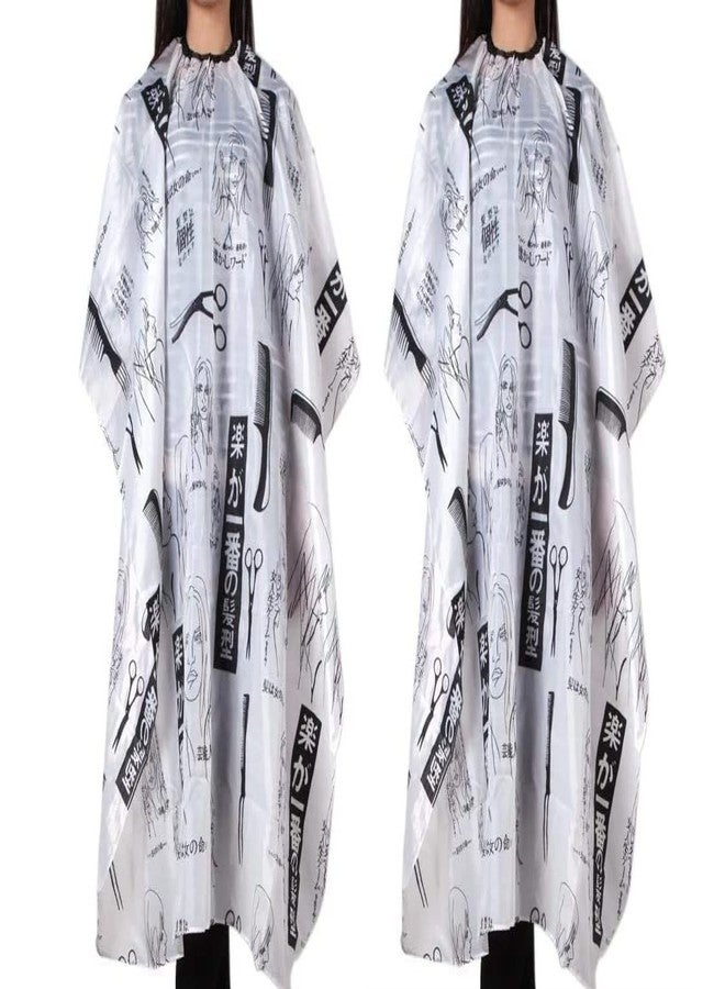 Utkarsh Set 0f 2 pcs Printed Hair Cutting Sheet Hairdressing Gown Cape Barber Cloth Makeup Apron - Image 2