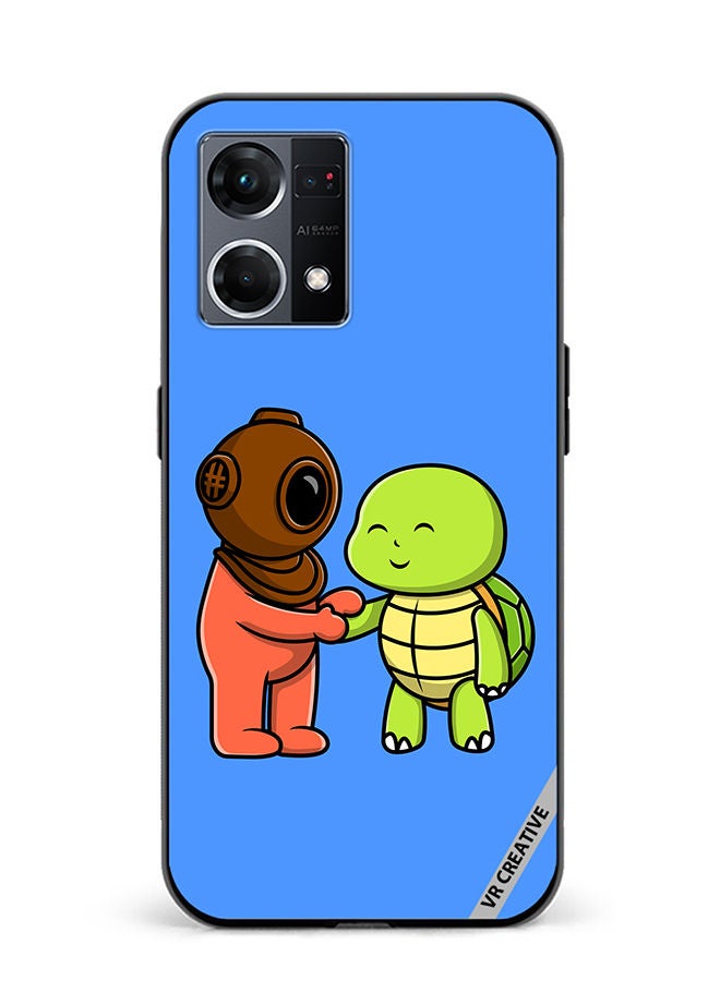 VR CREATIVE Protective Case Cover For Oppo Reno8 4G Cute Diver Design Multicolour - Image 1