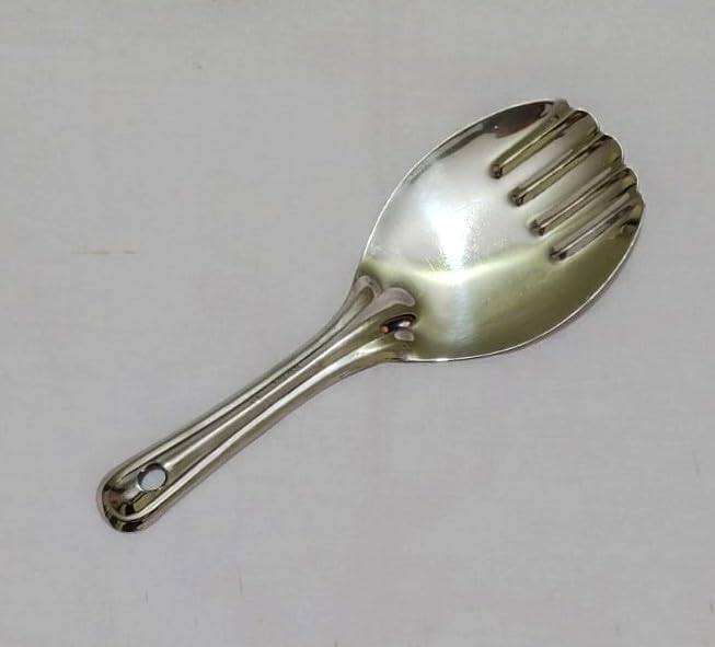 GS KITCHENWARE GS Stainless Steel Rice Serving Panja, Rice Spoon, Rice Ladle/Chamcha, and Panja Ladle/Chamcha for Serving, Bhatiya Chamcha, Length- 22.30 cm. - Image 2