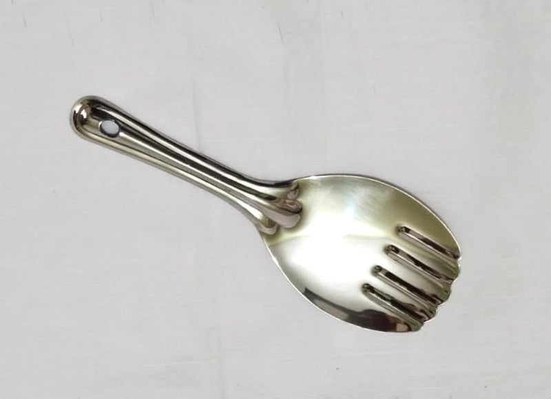 GS KITCHENWARE GS Stainless Steel Rice Serving Panja, Rice Spoon, Rice Ladle/Chamcha, and Panja Ladle/Chamcha for Serving, Bhatiya Chamcha, Length- 22.30 cm. - Image 3