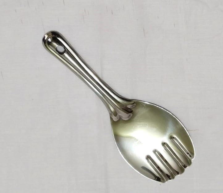 GS KITCHENWARE GS Stainless Steel Rice Serving Panja, Rice Spoon, Rice Ladle/Chamcha, and Panja Ladle/Chamcha for Serving, Bhatiya Chamcha, Length- 22.30 cm. - Image 5