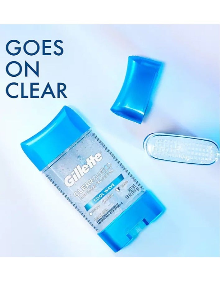 Gillette 5-Piece Antiperspirant Deodorant for Men ClearShield, Non- Irritant, Cool Wave With 72 Hrs Sweat Protection 5x108g - Image 5