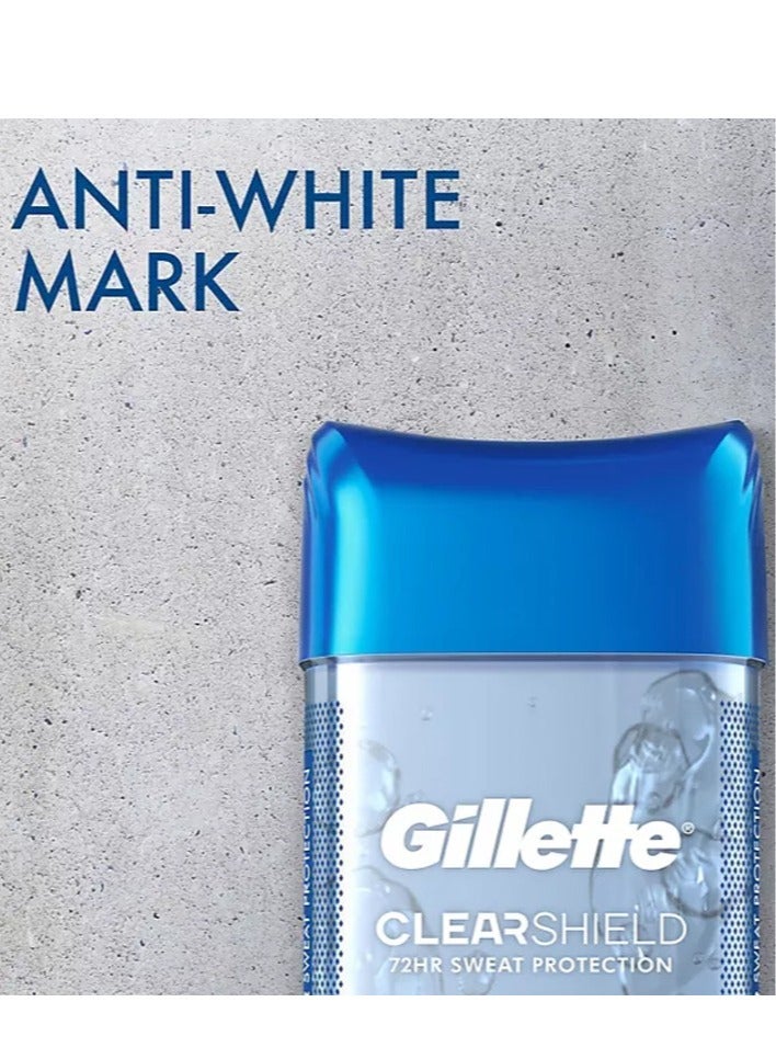 Gillette 5-Piece Antiperspirant Deodorant for Men ClearShield, Non- Irritant, Cool Wave With 72 Hrs Sweat Protection 5x108g - Image 4