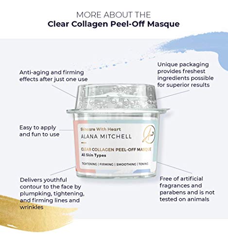 Alana Mitchell Anti Aging Peel Off Collagen Face Mask For All Skin Types Instantly Reduces Wrinkles & Fine Lines - Tightening Firming Smoothing & Toning - All Natural (Two Pack) - Image 3