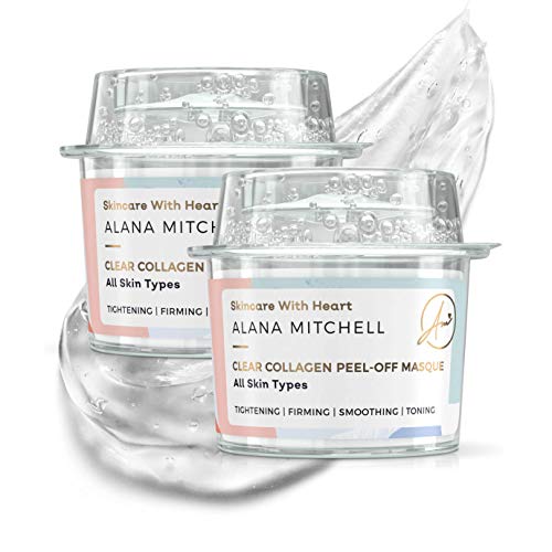 Alana Mitchell Anti Aging Peel Off Collagen Face Mask For All Skin Types Instantly Reduces Wrinkles & Fine Lines - Tightening Firming Smoothing & Toning - All Natural (Two Pack) - Image 1